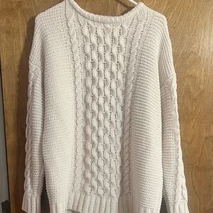 Jessica Simpson Chenille Cable Knit Sweater Cream Size Medium